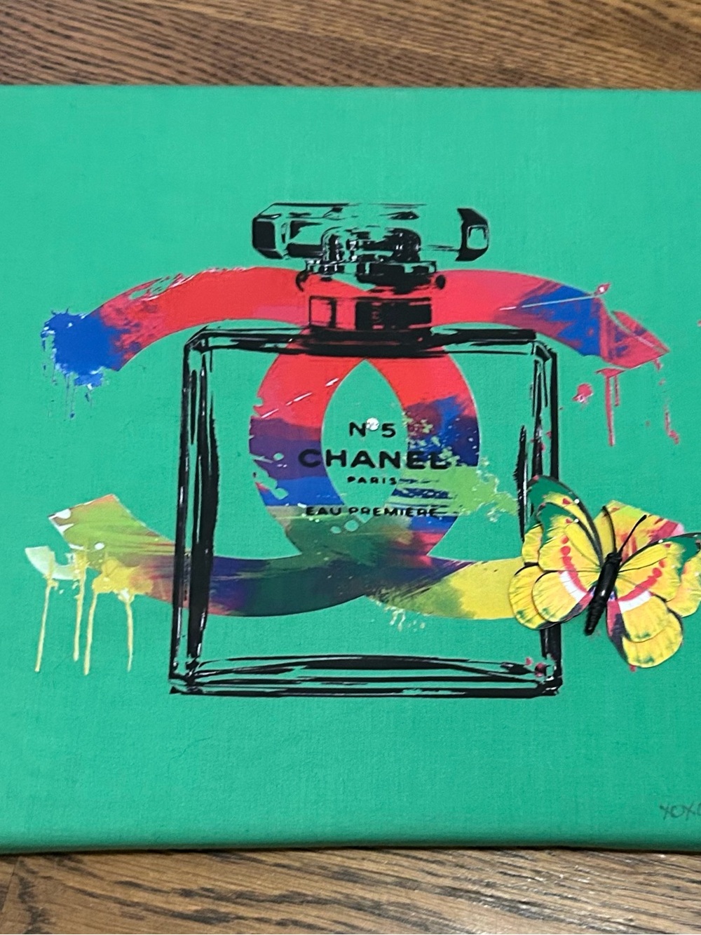 Luxury Pop Art Perfume Bottle Canvas - Teal Background by xoxoE